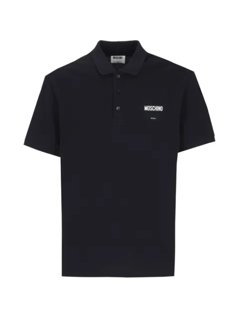 Moschino logo-print cotton polo shirt Black 160152421510