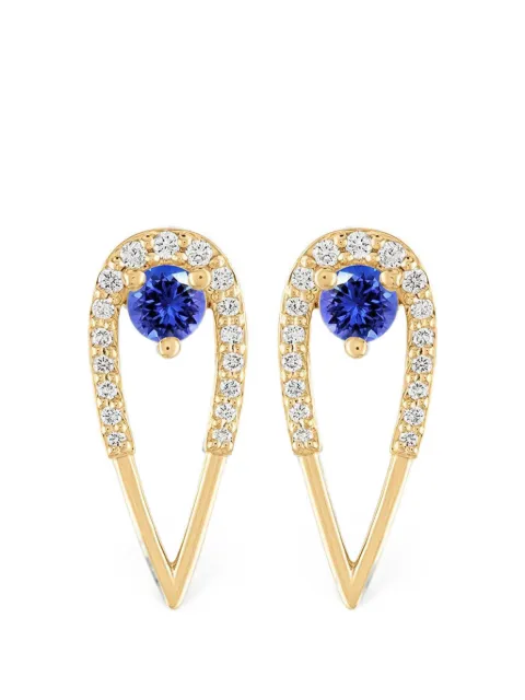 Eden Presley Peacock sapphire and diamond stud earrings Gold EDE0011BSMED