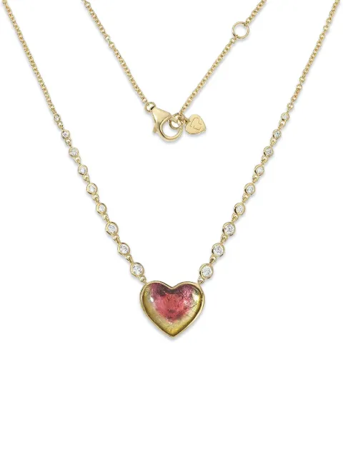 Eden Presley heart-motif diamond and tourmaline necklace Gold EDN0531DSTOURH16