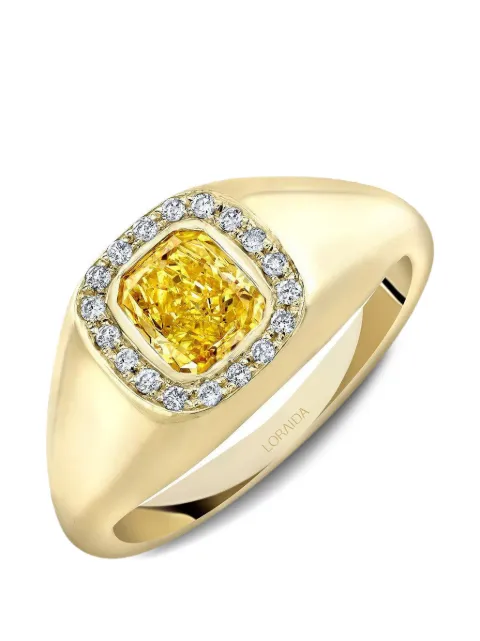 Loraida Vortex diamond signet ring Gold VCR50688