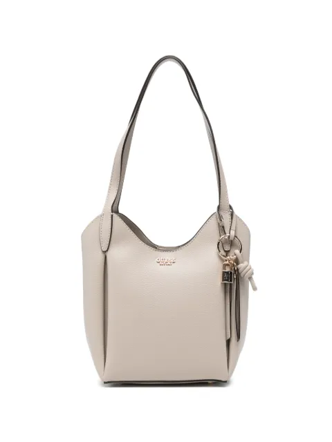 GUESS USA Melody logo-plaque pebbled shoulder bag Grey HWBG9735030LTA