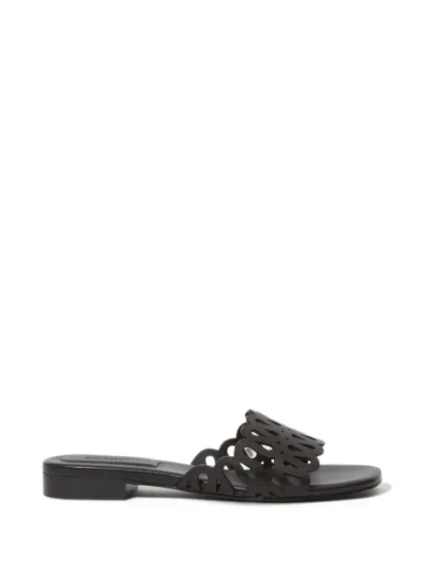 SIMKHAI Mccall laser-cut flat sandals Black 126S013LEA