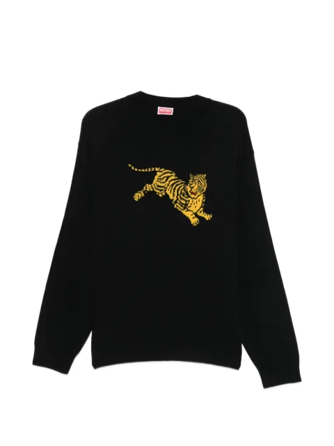 Kenzo tiger-motif sweater Black FG65PU8243FN