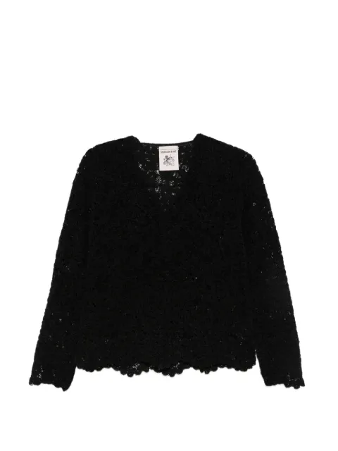 Semicouture lace V-neck knit Black S6WC81Y690