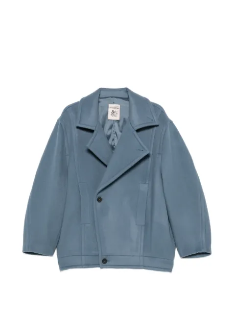 Semicouture double-breasted notch-lapel coat Blue Y6WV56