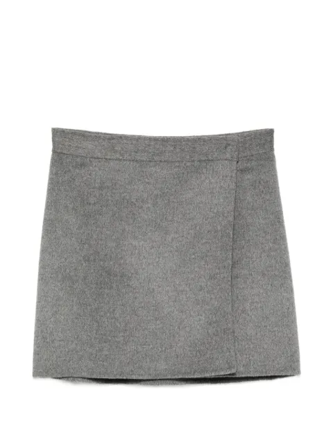 Semicouture wrap-design wool mini skirt Grey Y6WV12