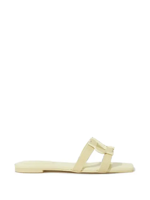 SIMKHAI Simkhai Monogram snake-embossed sandals Neutrals 126S011DLPISTACHIO