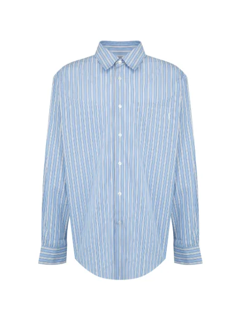 Saint Laurent Cassandre shirt in striped cotton poplin Blue A001QBY2O08