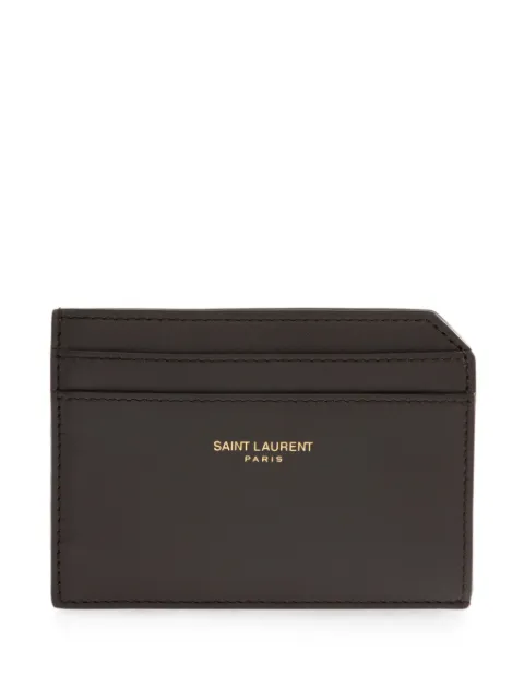 Saint Laurent open card case in two-tone smooth leather Brown 752898AAG2F