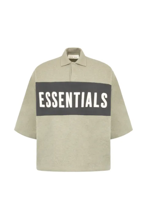 FEAR OF GOD ESSENTIALS cropped panelled polo shirt Grey RW00284