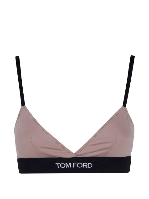TOM FORD logo-underband triangle bra Neutrals BRJ009JEX011099