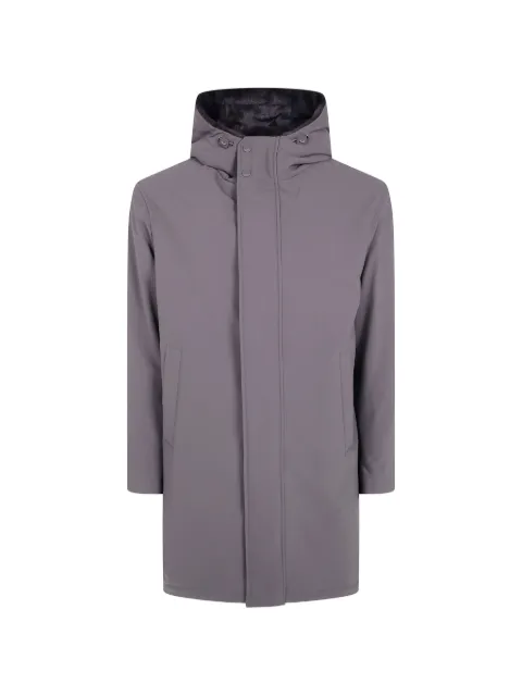 Herno hooded concealed-fastening jacket Grey PA000190U12923