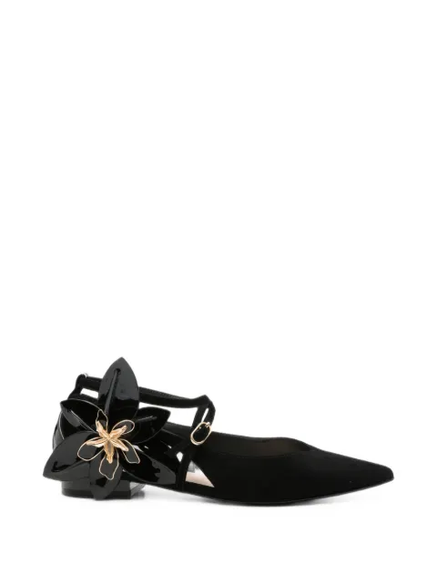 LIU JO floral-embellished pointed-toe sandals Black SF6003PX11422222VIVIEN13BLACK