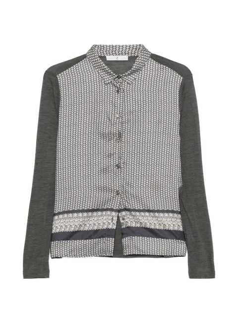 WHYCI MILANO geometric-print panelled shirt Grey WH06134025