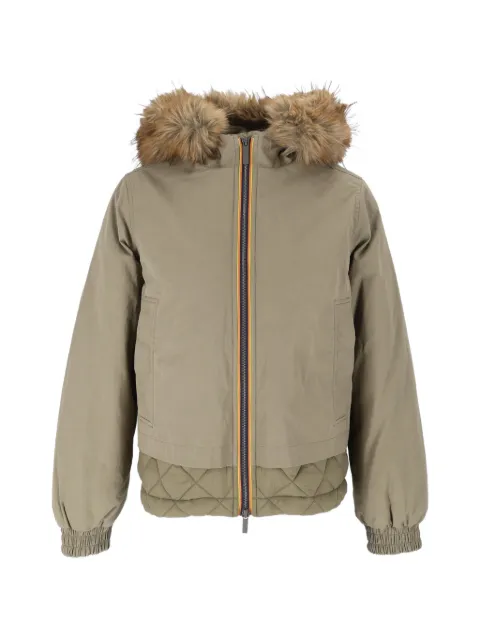 K-Way Tosca faux-fur trim puffer jacket Neutrals K8137RW
