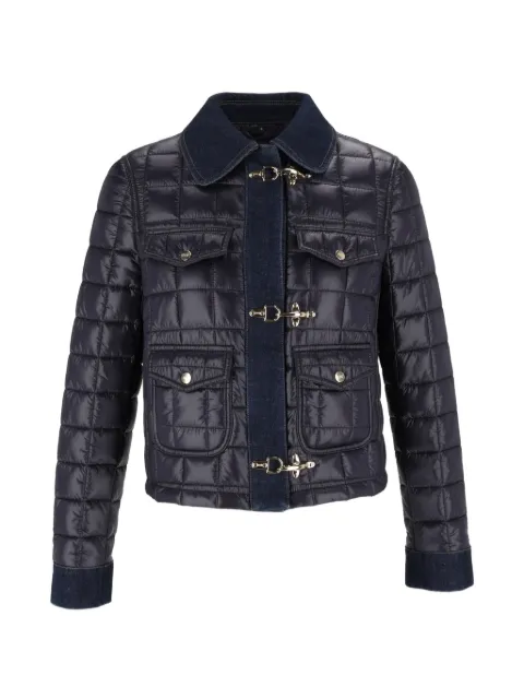 Fay 3 Ganci check-quilted jacket Blue NAW44533450XOS