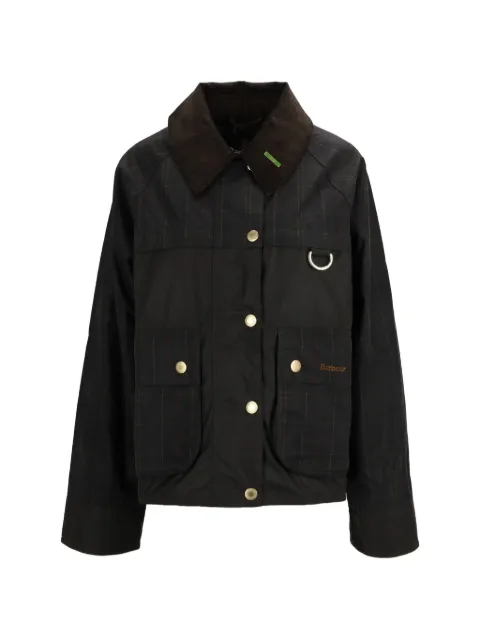 Barbour Tartan Spey wax jacket Black LWX1584OL71