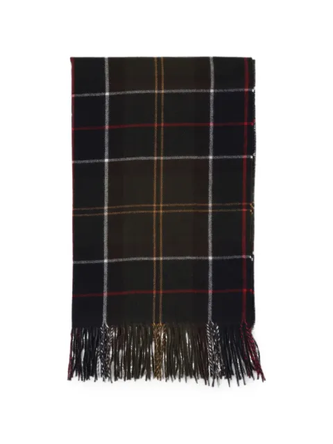 Barbour Stanway tartan wrap scarf Black 262MLSC0426