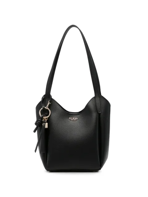 GUESS USA Melody logo-plaque pebbled-leather shoulder bag Black HWBG9735030BLA