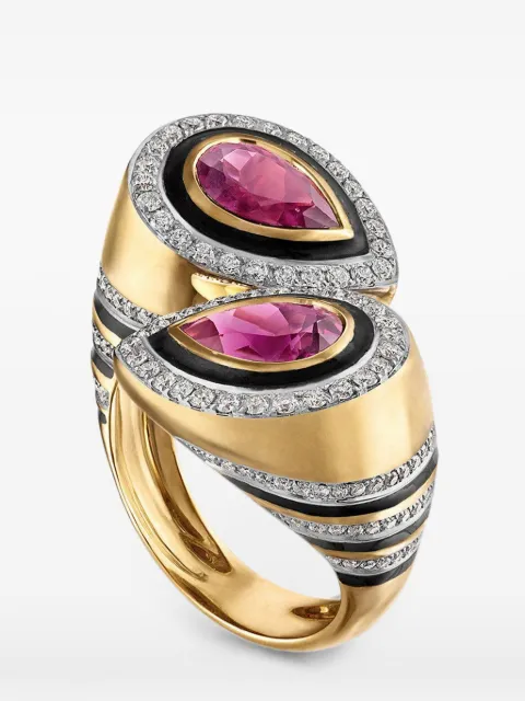 Eden Presley tourmaline and diamond bypass ring Gold RCKR1631PT7