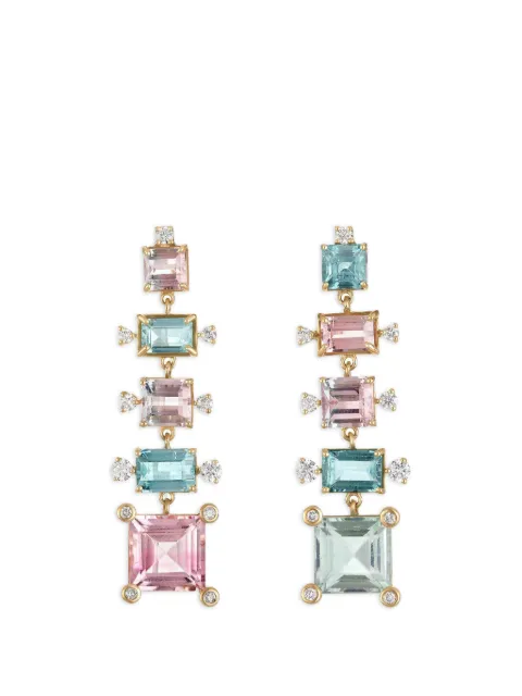 Eden Presley tourmaline and diamond graduated earrings Gold OOAK5211DBICOLORTOURMOS