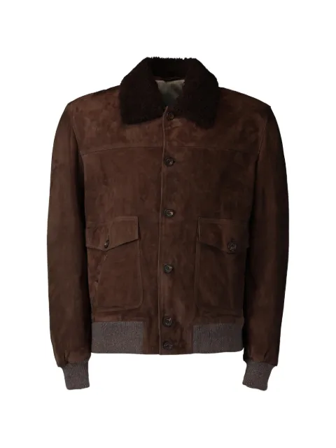 Eleventy shearling-collar suede bomber jacket Brown N75GBTN03PEL0N01305BROWN