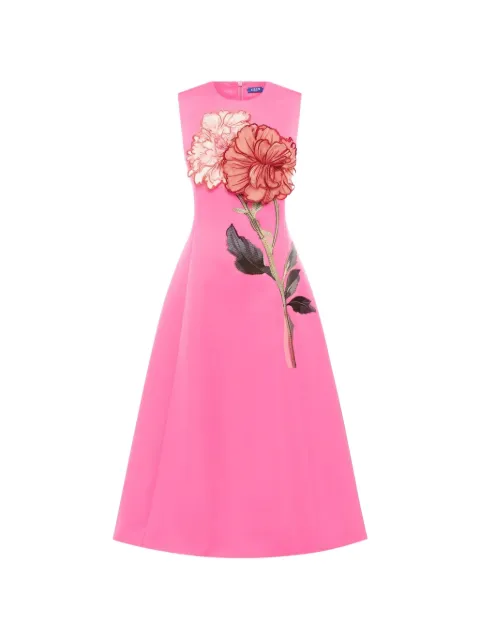 Leo Lin Cleo floral-appliqué midi dress Pink LLSS260103PEONYPINKINFUCH