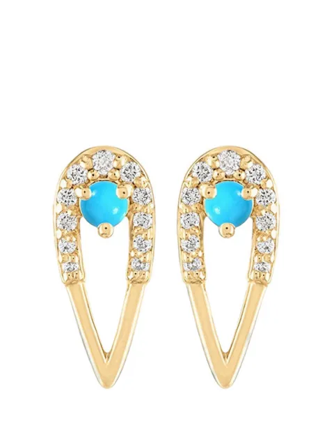 Eden Presley turquoise and diamond Peacock earrings Gold EDE0011TQSM