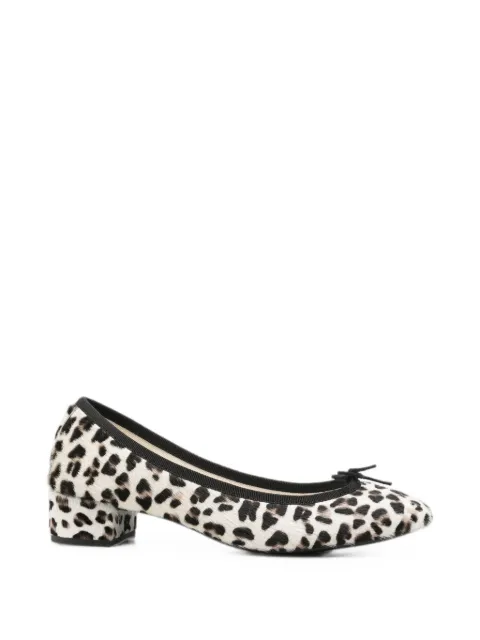 Repetto leopard-print bow-detail pumps White V080PONY