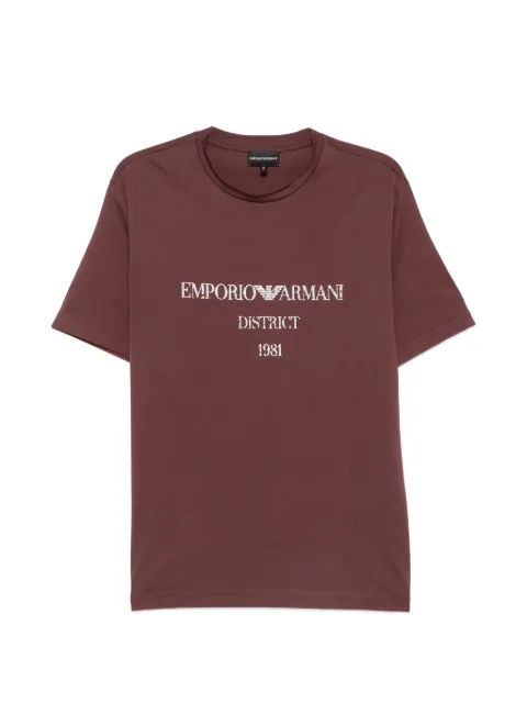 Emporio Armani logo-print short-sleeve T-shirt Red EM007283AF29523
