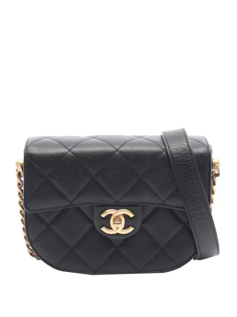 CHANEL Pre-Owned 2021-2026 Quilted Caviar Moon Messenger Bag crossbody bag Black JNPAF7YWC51URXYB