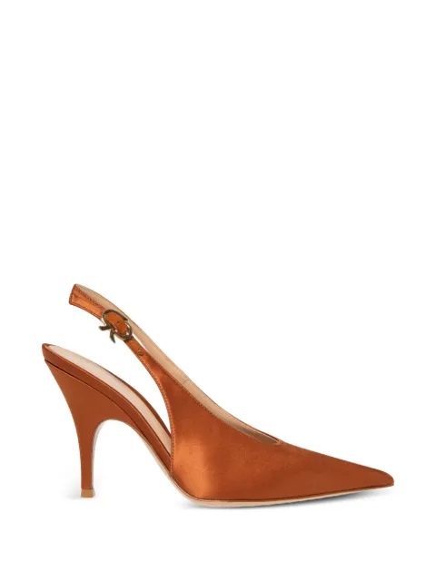 Gianvito Rossi Sofia sling crepe satin-stretch pumps Orange G9560595RICCH4