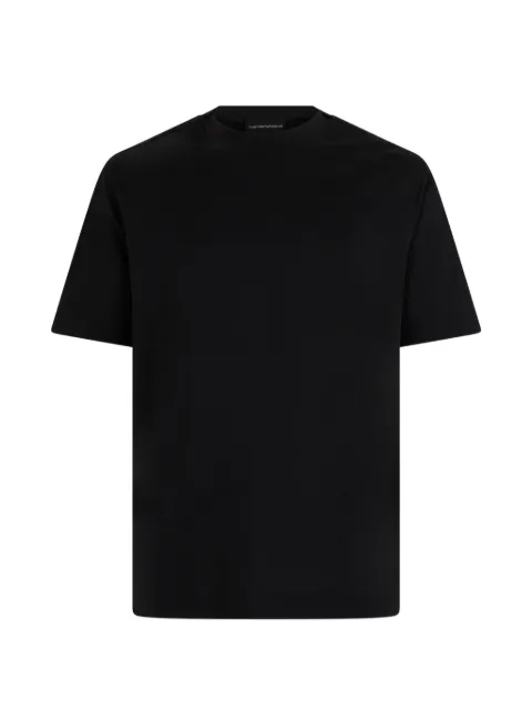 Emporio Armani jersey T-shirt with micro eagle embroidery Black EM006779AF28078