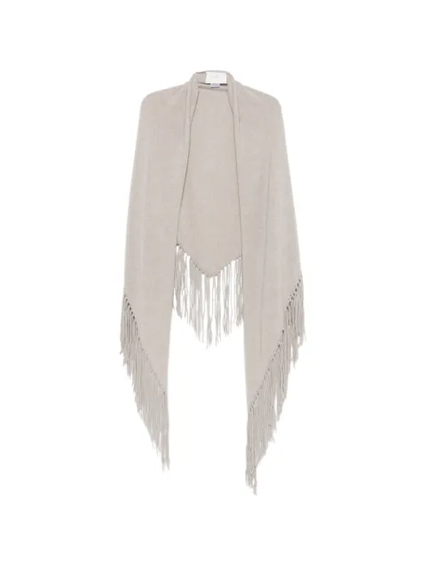 Vanisè fringed cashmere cape Neutrals V71691