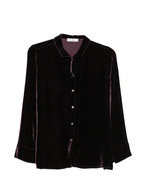 WHYCI MILANO velvet long-sleeve shirt Purple WH0164