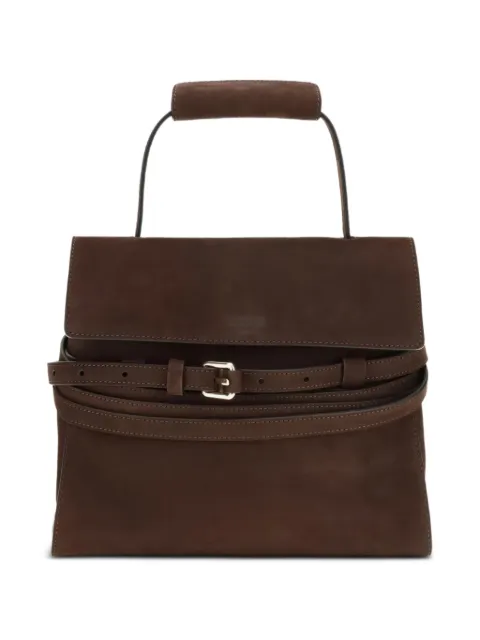 Moschino buckle-detail nubuck shoulder bag Brown MC4022PP1POJ0