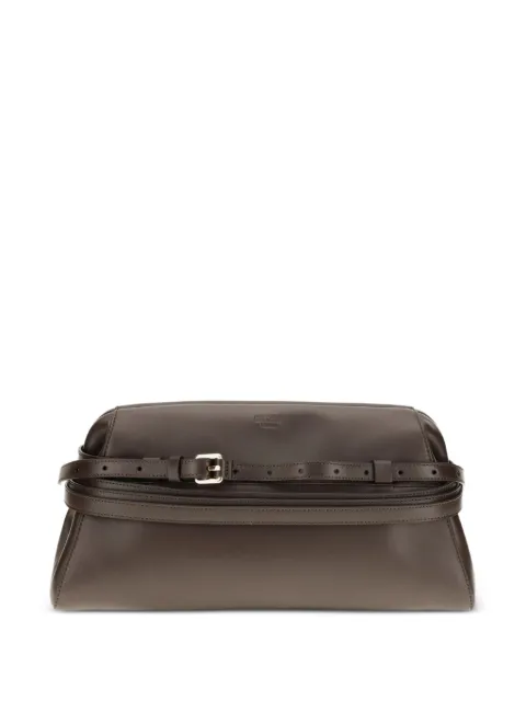 Moschino buckle-detail leather cluth bag Brown MC4018PP1POA0
