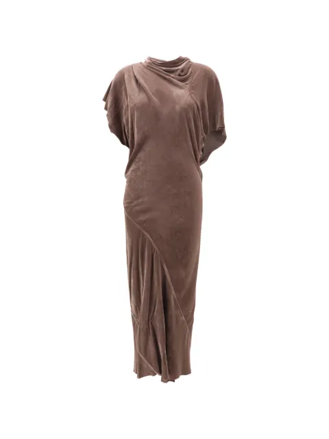Rick Owens draped asymmetric-hem dress Brown RP02F5543V