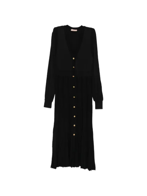 TWINSET ribbed-knit button-down midi dress Black 262TP3082