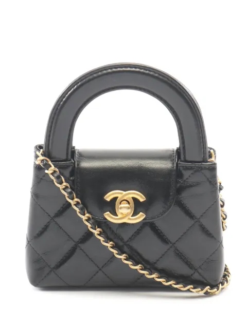 CHANEL Pre-Owned 2021-2026 Nano Aged Calfskin Kelly Shopper Bag satchel Black W9NUYRTBL5ICA16E