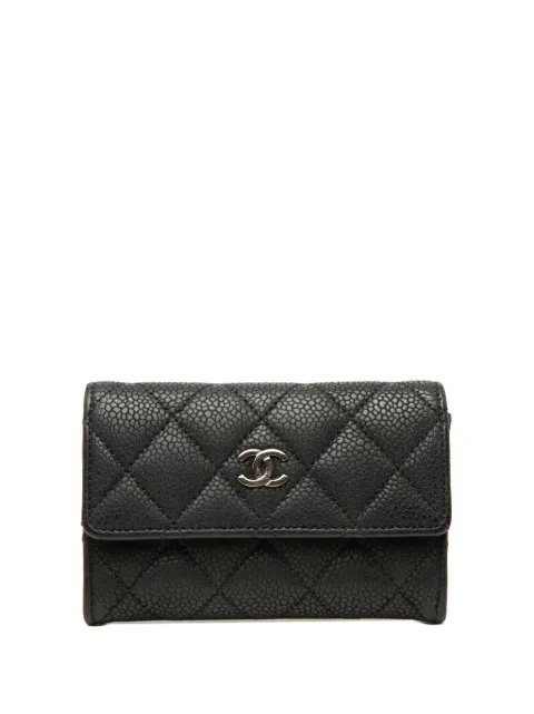 CHANEL Pre-Owned 2012-2013 CC Quilted Caviar Flap card holder Black OZZ6XQOT7YMCT35D