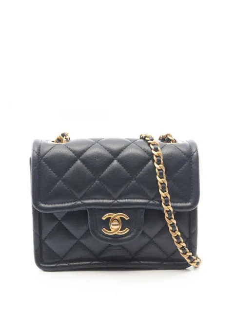 CHANEL Pre-Owned 2021 Mini Quilted Caviar Sweet Flap crossbody bag Blue LW9RBD1C3T7AEIG9