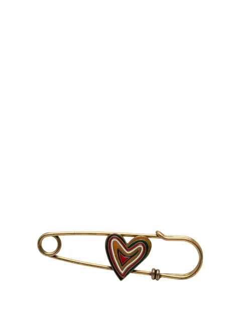Christian Dior Pre-Owned 20th Century Gold Plated Enamel Heart Safety Pin Brooch costume brooch Gold B3C6YC02PHWWHSWN