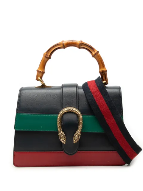 Gucci Pre-Owned 2016-2026 Medium Leather Bamboo Dionysus Web satchel Blue 3NLJDI86EV7SCIMJ