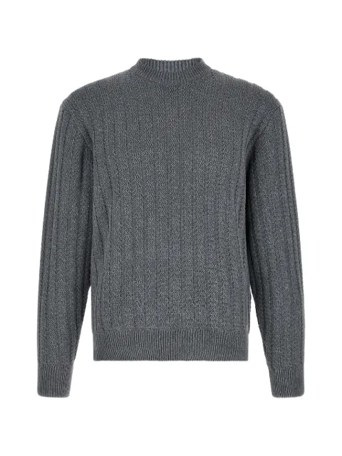 BOSS textured-knit cotton sweater Grey 50565119