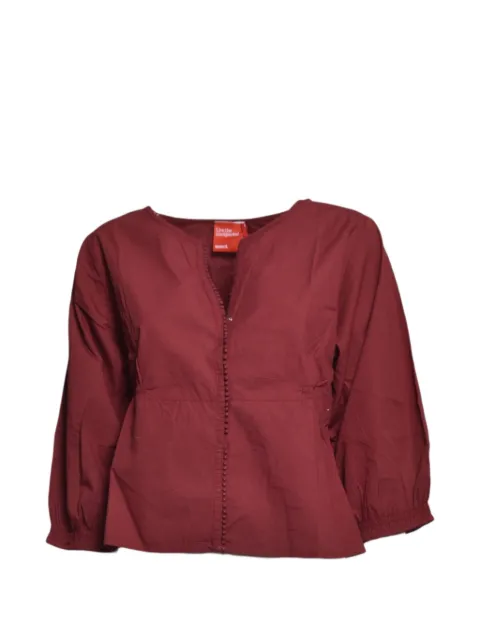 Merci bobble-trim elasticated-waist blouse Red DAHLIABURGUNDY