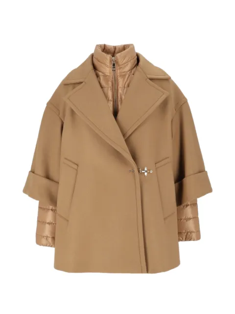 Fay lobster-claw-fastening layered-sleeve jacket Neutrals NAW16533170YMV