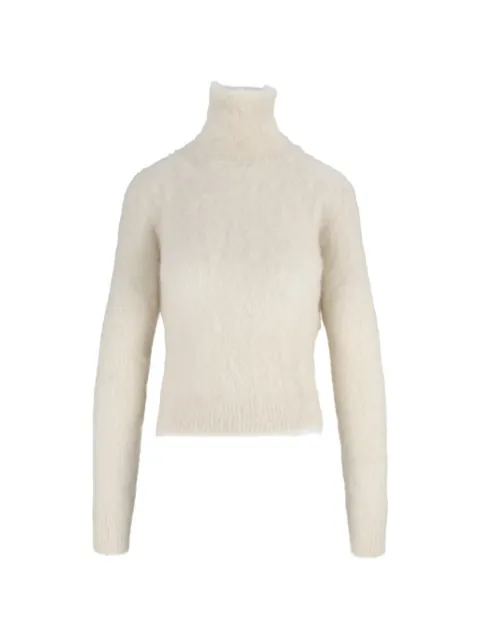 DONDUP roll-neck fuzzy-knit sweater Neutrals DT441M01020D2