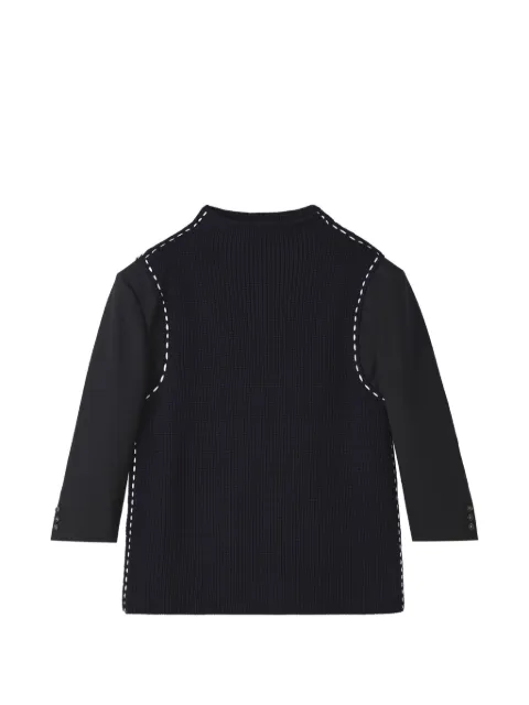 Enföld contrast-stitch panelled sweater Black 300JS2300061