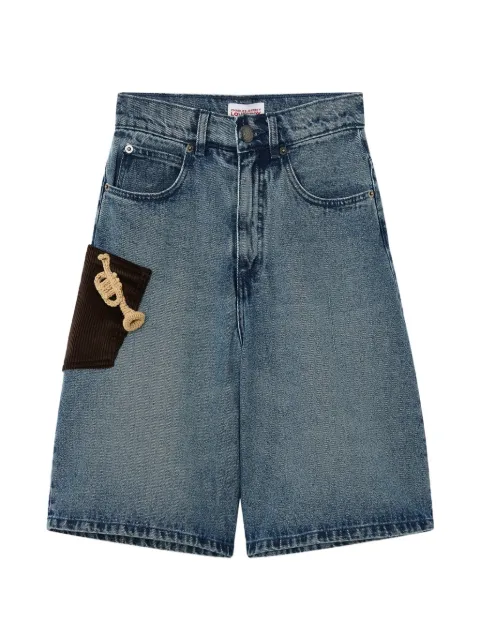 Charles Jeffrey Loverboy trumpet-patch corduroy-pocket shorts Blue 062040402S26
